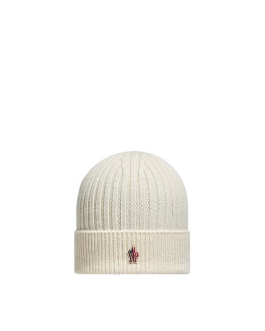 Moncler White Wool Beanie for men