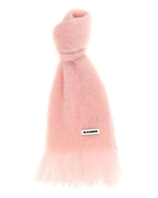 Jil Sander Pink Wool Scarf
