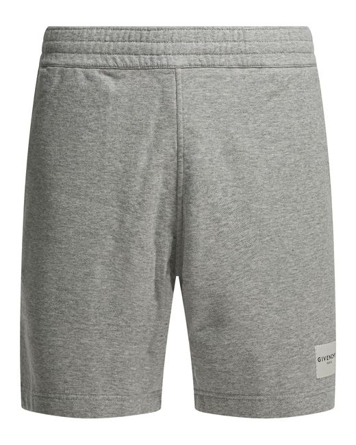 Men's Gray Sweatpants Shorts With Logo