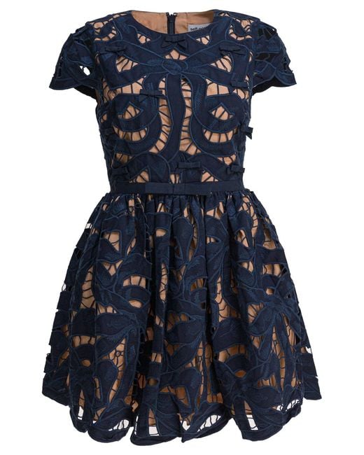 Self-Portrait Blue Short Dress With Bow
