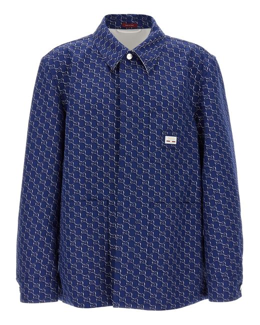 Gucci Blue 'Gg Shadow' Jacket for men