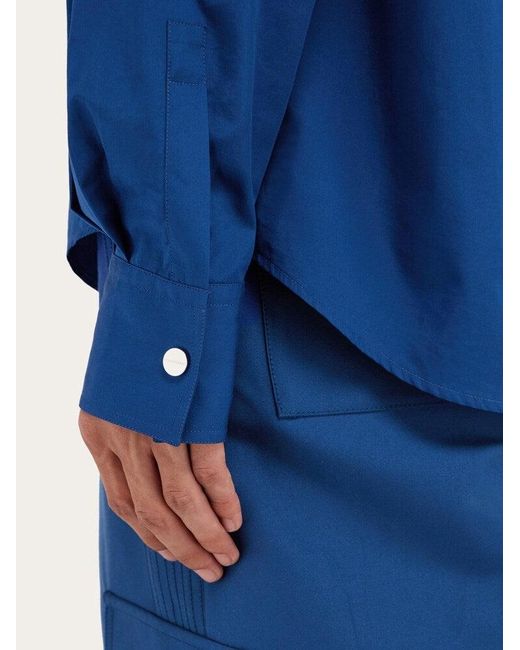 Ferragamo Blue Button Down Shirt for men