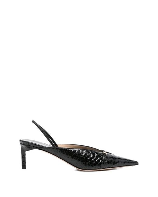 Tom Ford White 65 Patent Python-Printed Slingback Pumps