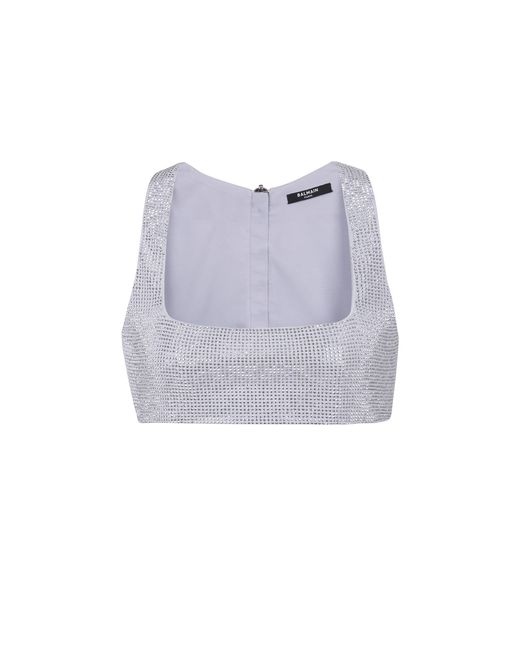 Balmain Purple Strassed Bra Top
