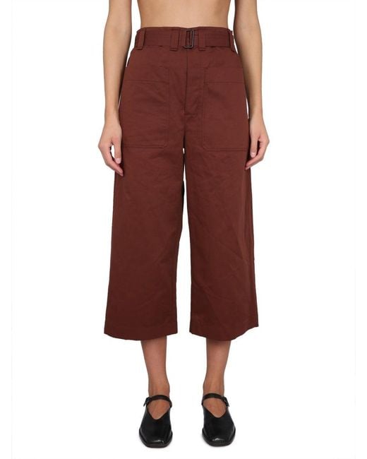 Lemaire Red Cropped Pants