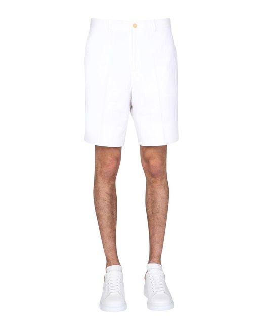 McQueen White Tailored Bermudas For for men
