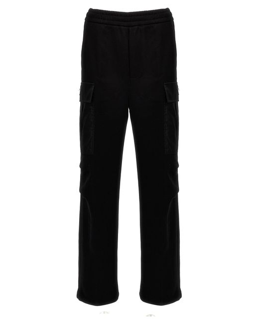Men's Black Nylon Insert Cargo Sweatpants