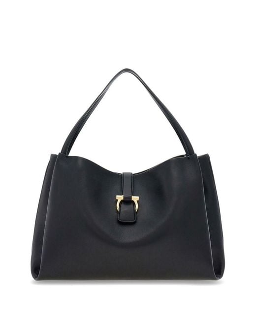 Ferragamo Black Chic Medium Tote Handbag