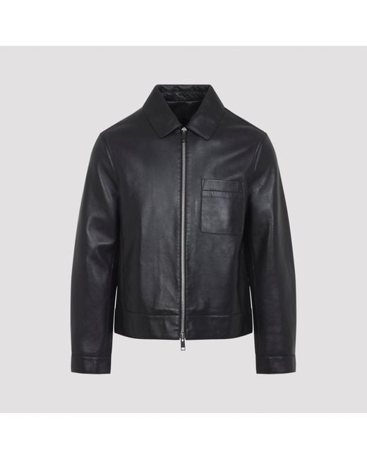 Yves Salomon Black Leather Jackets for men
