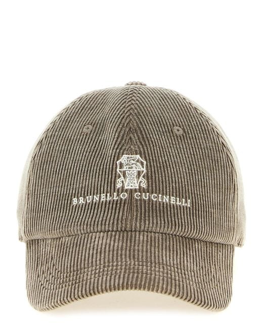 Brunello Cucinelli Gray 'Baseball' Cap for men