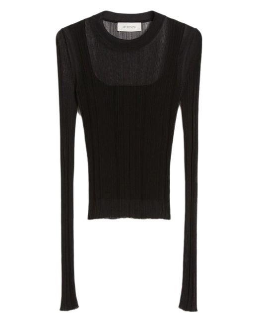 Max Mara Black Polyester Elastane Turtleneck Top