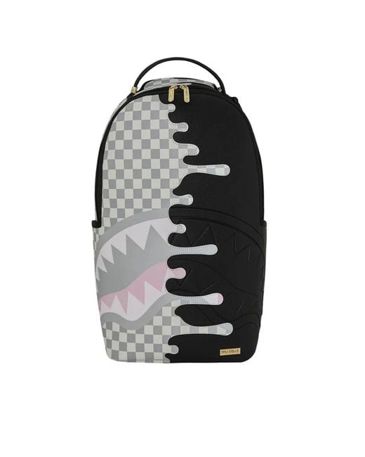 Men's Black Backpack Check Side Drip