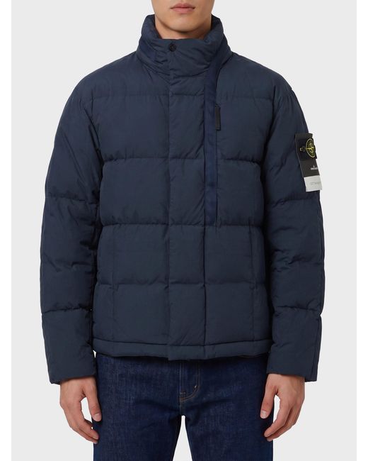 Stone Island Blue Down Jacket for men
