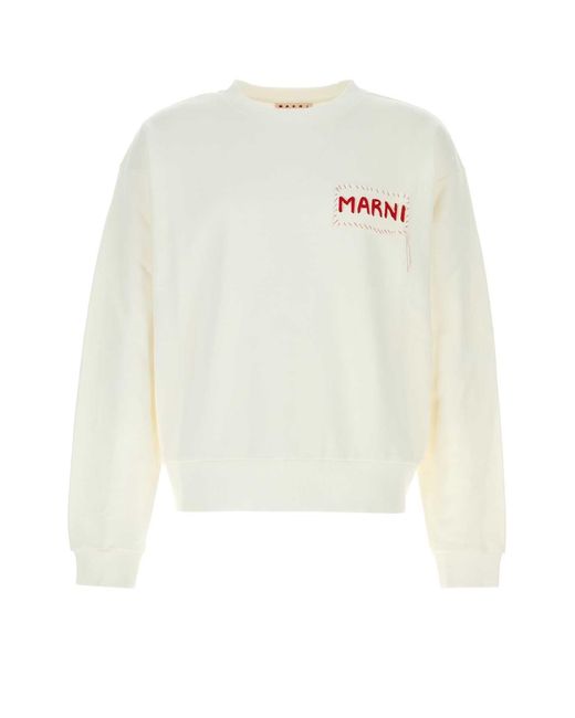 Marni White Relaxed Fit Off- Sweatshirt