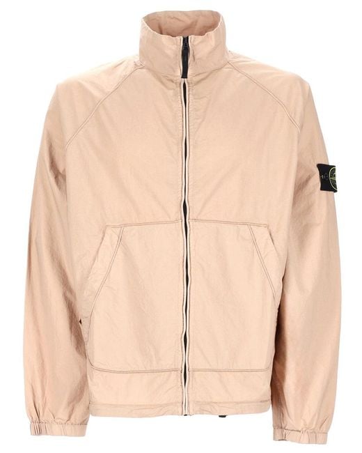 Stone Island Natural Giacca Con Patch Logo for men