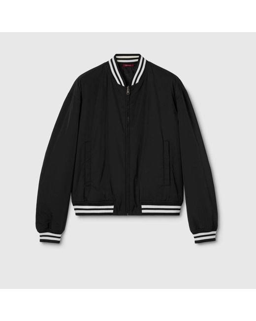 Gucci Black Reversible Nylon Twill Zip Jacket for men