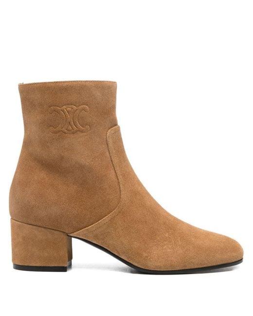 Céline Brown Suede Ankle Boots