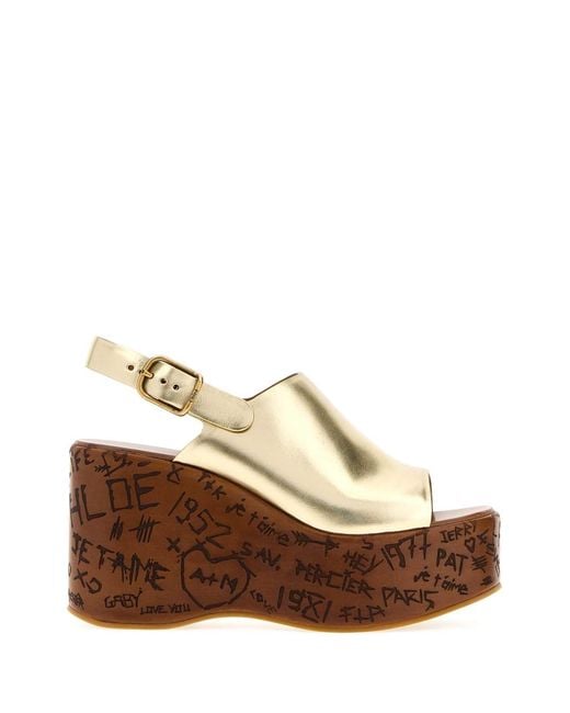 Chloé Brown Graphic Maxime Wedges