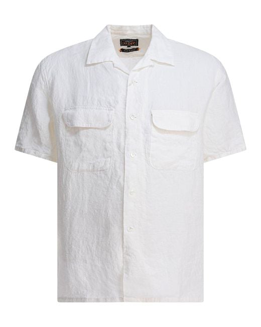 Men's Camp Collar Shirt Shirts White