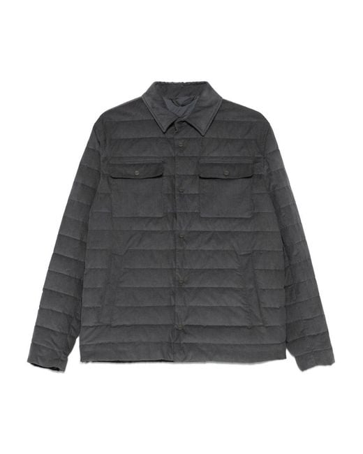 Herno Gray Quilted Down Jacket for men