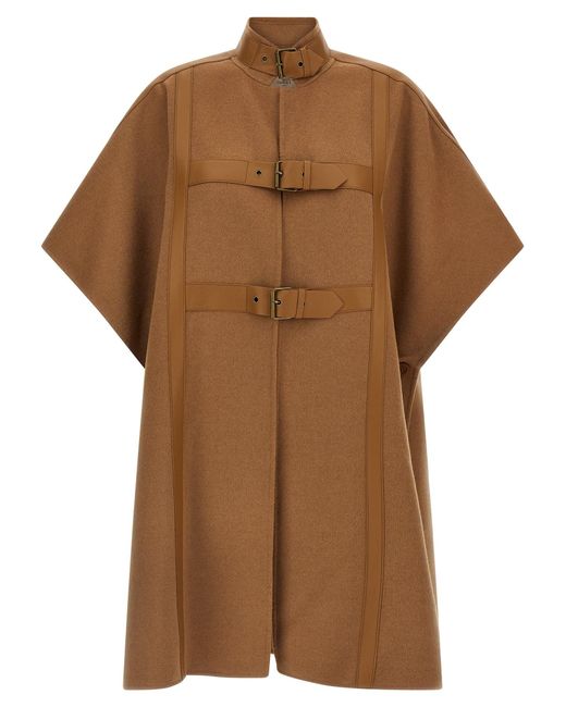 Twinset Brown Wool Cape