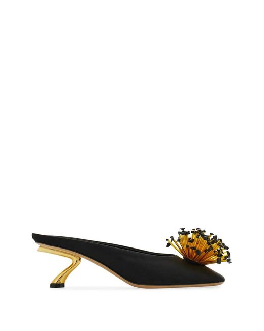 Ferragamo Black Satin Mules