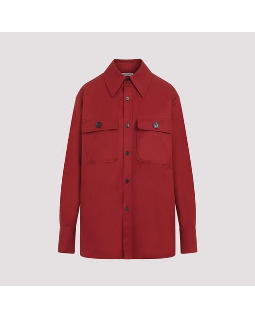 Saint Laurent Red Elevated Button-Up Shirt For