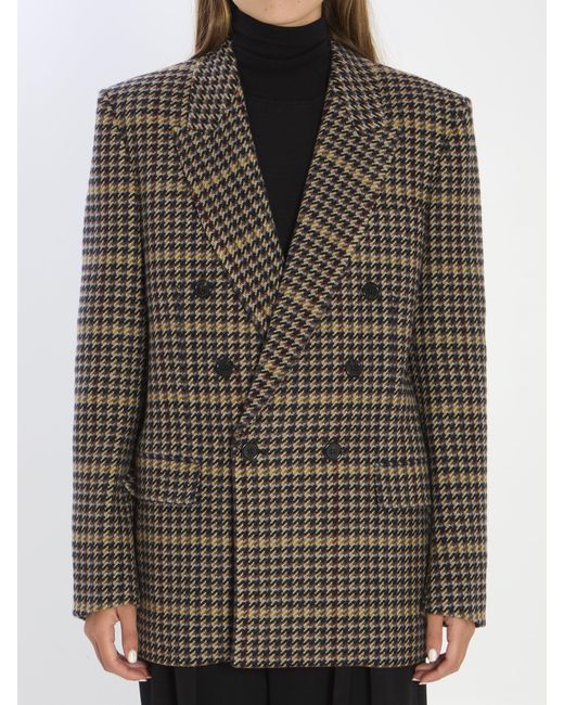 Saint Laurent Multicolor Checked Wool Jacket