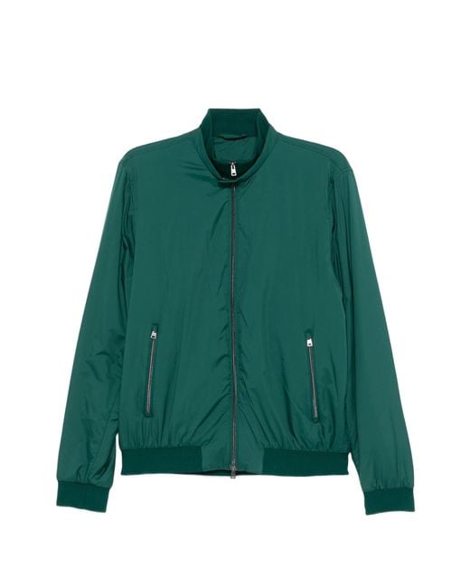 Herno Green Polyamide Bomber Liscio Ecoage for men