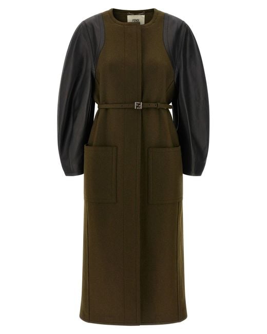 Fendi Green 'Wool Felt' Coat