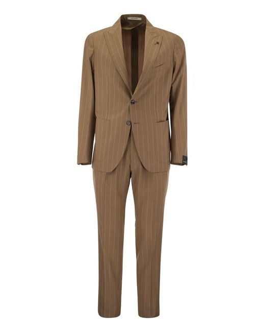 Tagliatore Natural Pinstripe Suit for men