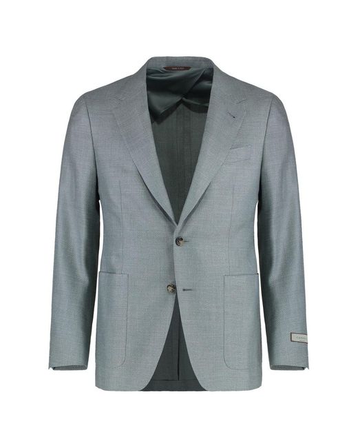 Canali Gray Single-Breasted Two-Button Jacket for men