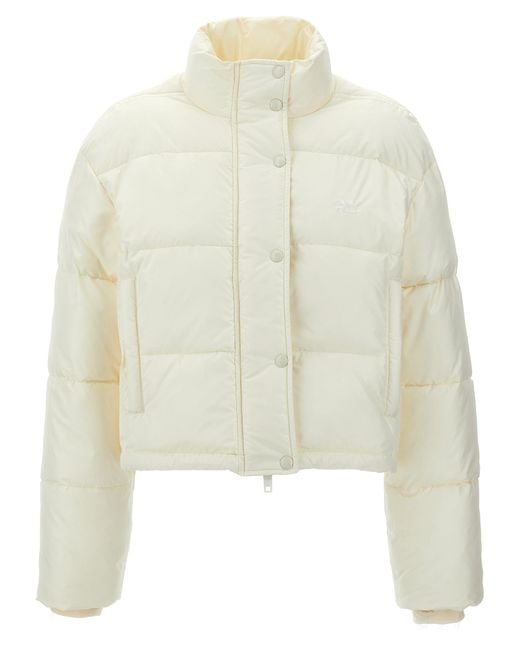 Courreges White Ac' Cropped Down Jacket
