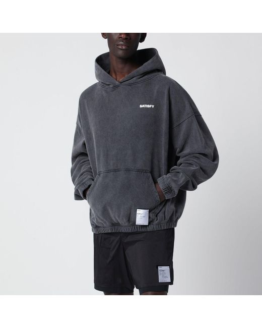 Satisfy Black Softcell Aged Hoodie for men