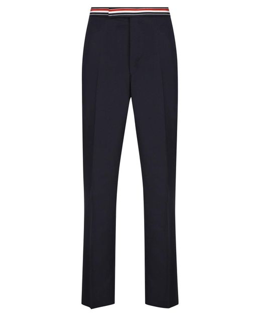Thom Browne Blue Wool Pants for men