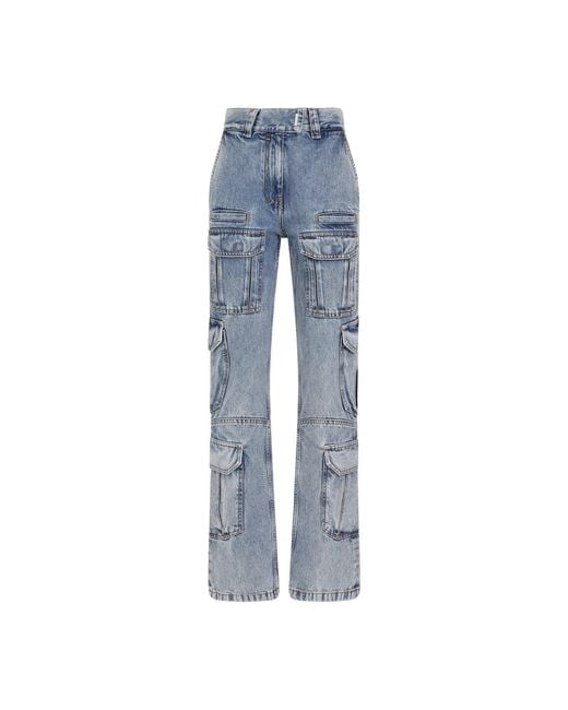 Givenchy Blue Cargo Denim Cotton Jeans