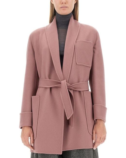 Max Mara Pink Belted Jacket