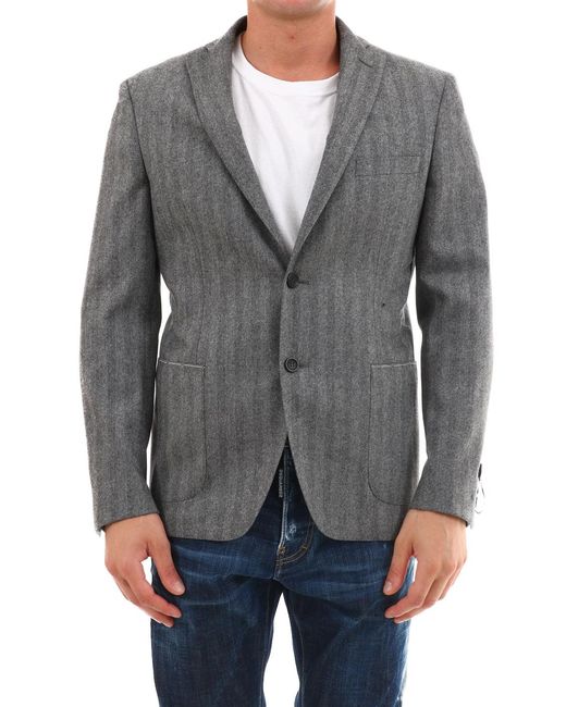 Tonello Gray Wool Jacket for men