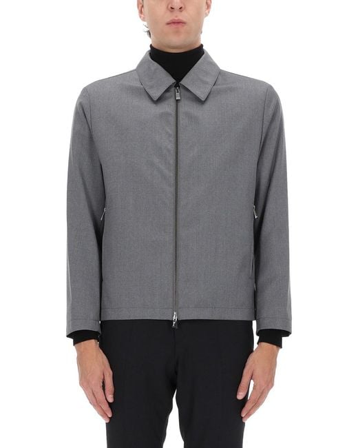 Boss Gray Virgin Wool Jacket for men