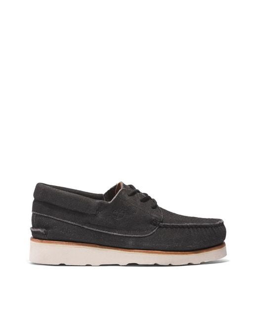 Timberland 3 Eye Wedge Vibram Lace-Up Boat Shoes in Black for Men