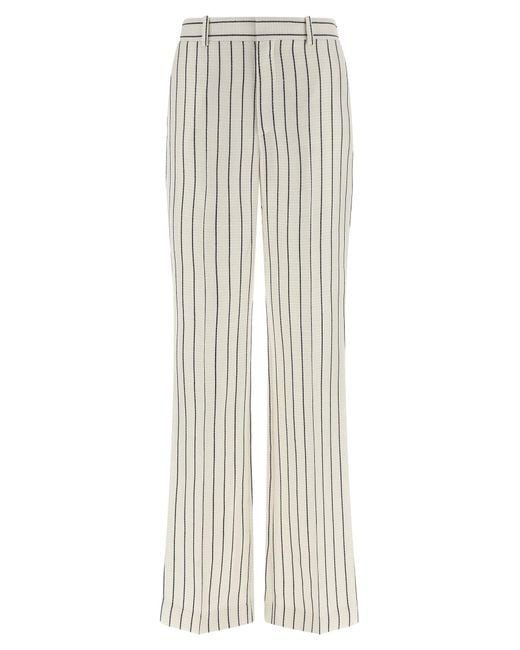 Balmain White Striped Pants
