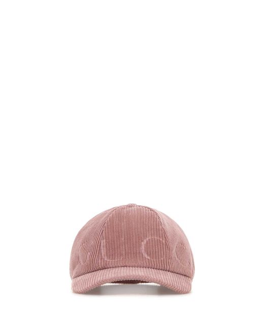 Gucci Pink Corduroy Baseball Cap