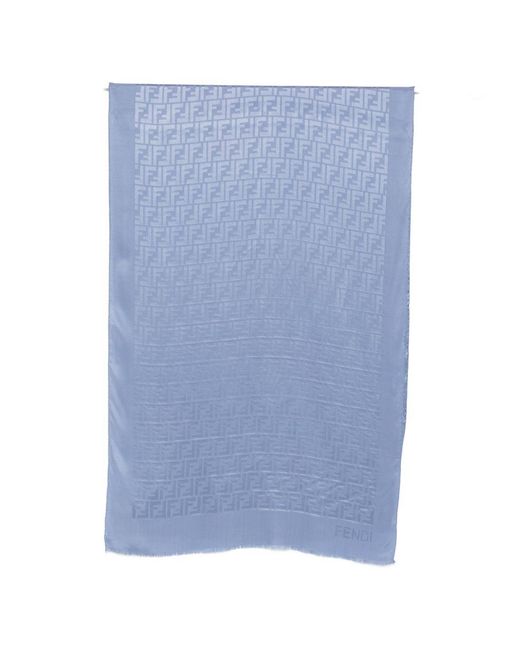 Women's Blue Ff Silk Stole