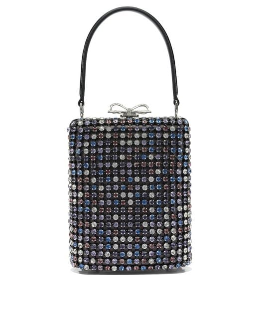 Self-Portrait Black Mini Multi Crystal Handbag