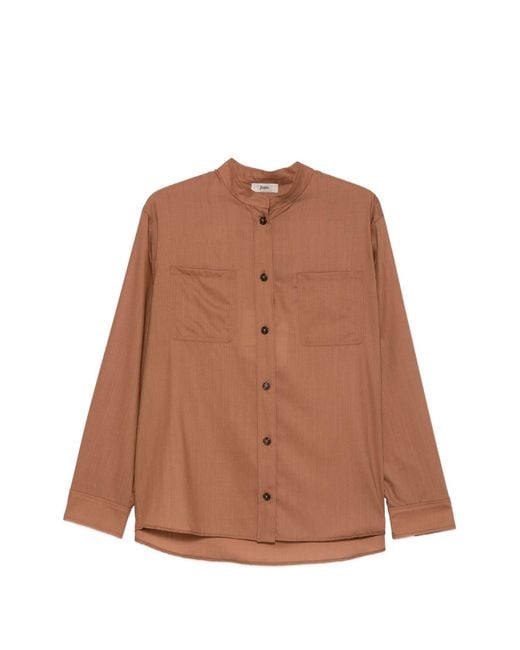 Herno Brown Virgin Wool Shirt