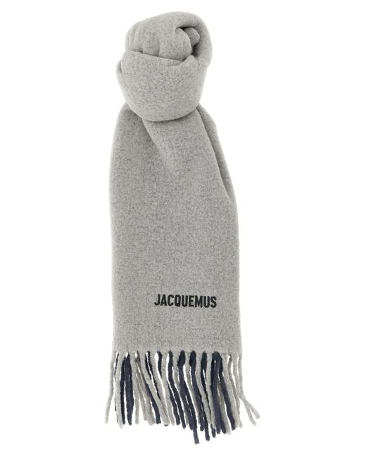 Jacquemus Gray Alpaca Wool Scarf