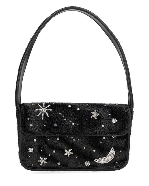 Staud Black Tommy Beaded Shoulder Bag