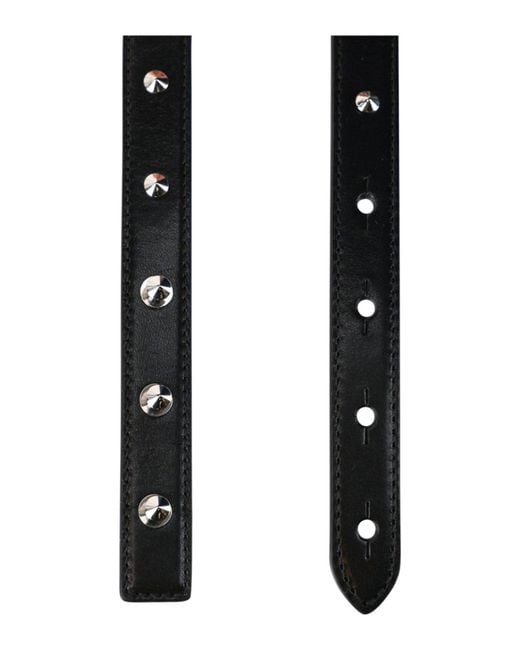 McQueen Black Studded Double Belt