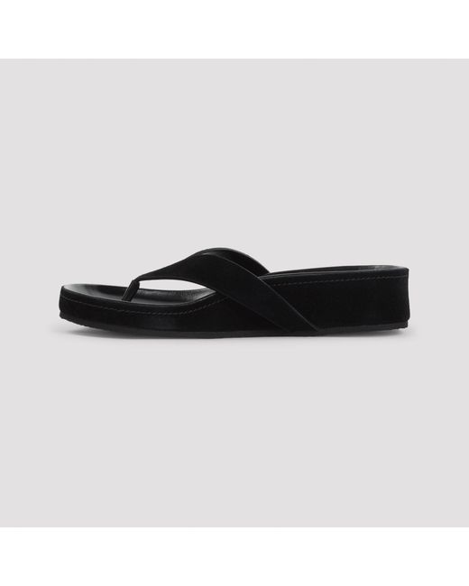 Phoebe Philo Black Round Flip Flops