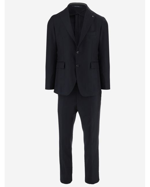 Tagliatore Black Suit Wool for men
